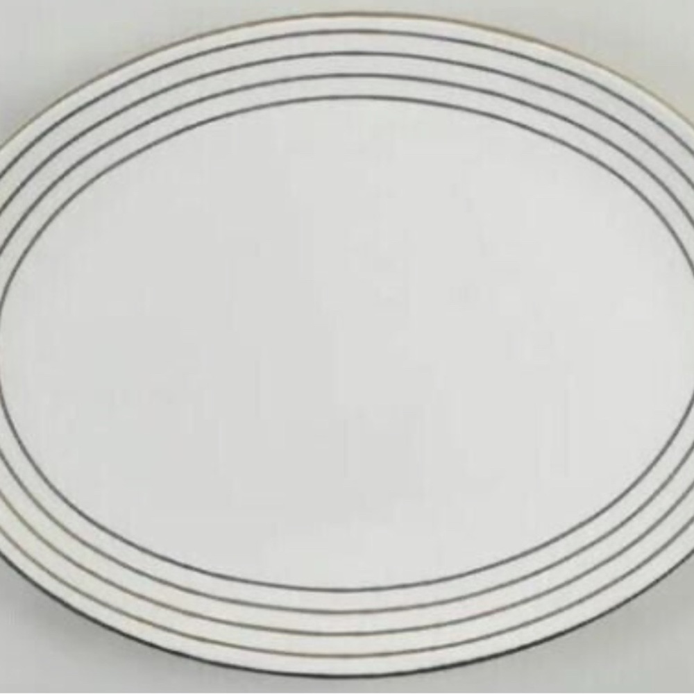 Kate Spade Gold Stripe Oval Serving Platter